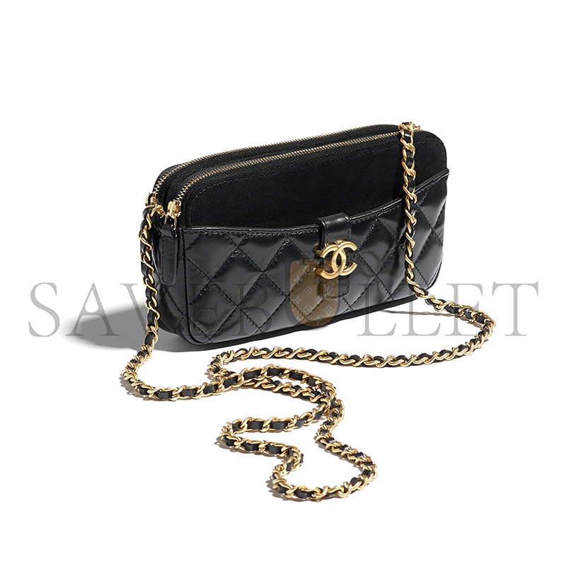 Ch*el zipped phone holder with chain ap4743 b20683 (17.5*10*3cm)